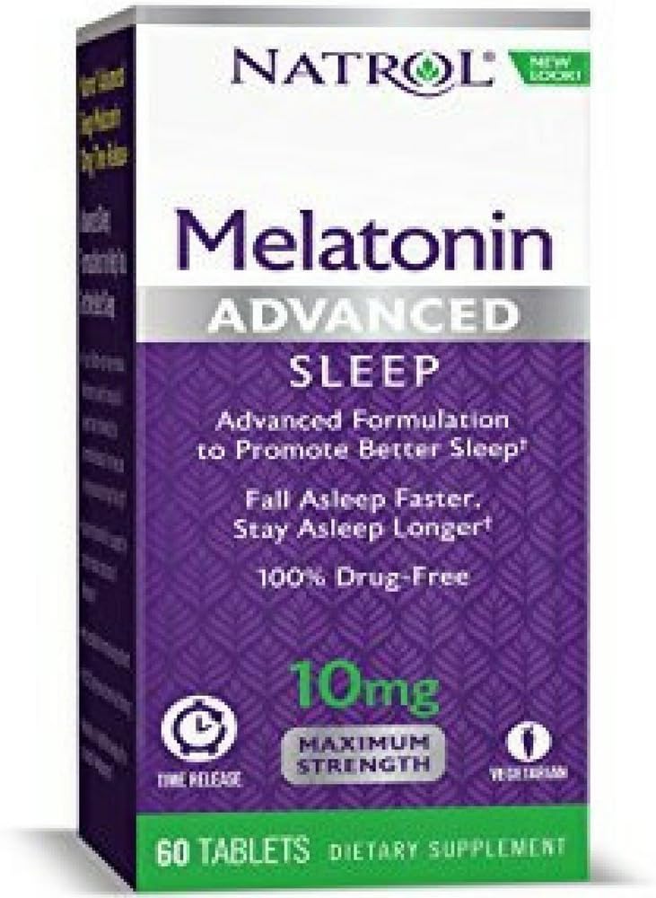 Natrol avanserte søvn melatonin tabletter, maksimal styrke, 60 tel, pakke med 5