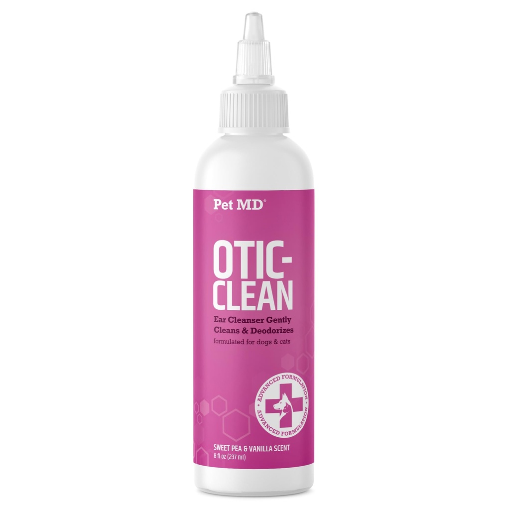 Pet MD Otic Clean Dog Ear Cleaner for Cats and Dogs - Effective Against Infections, Itching, and Controls Odor - 8 oz