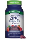 Naturens sannhet sink gummier for voksne | 50 mg | 120 greve | Vegansk, ikke-GMO & glutenfri kosttilskudd | Blandet Berry Flavor