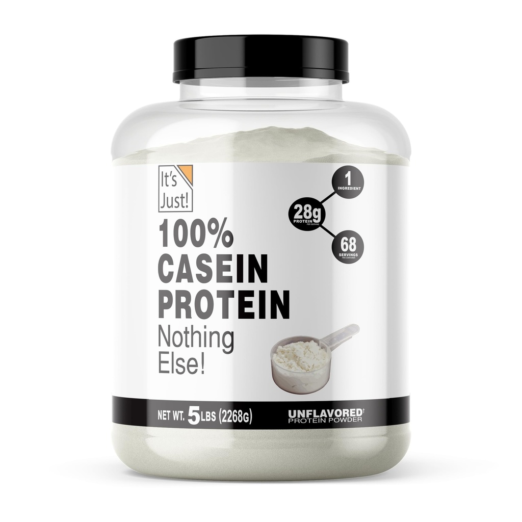 Det er bare! - 100% Casein Protein pulver, laget i USA, Ingen tilsatt flavors eller søtningsstoffer (uovertruffen, 5 pund (pakke av 1))