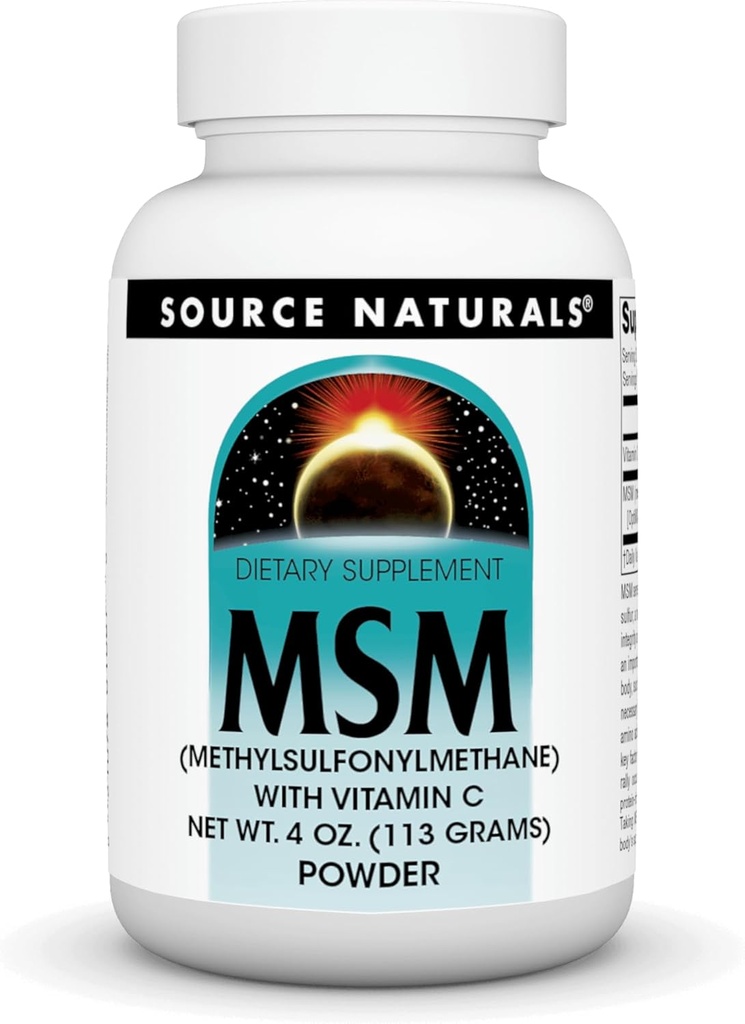 Kilde Naturals MSM (Metylsulfonylmetan) med vitamin C - pulver, 4 Ounce