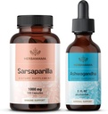 HERBAMAMA Sarsaparilla og Ashwagandha Kit - Bundle på 1000 mg Sarsaparilla Root Capsules & Ashwagandha Root Tinkture 2 fl oz - Vegansk, ikke-GMO, sukker og alkoholfri - 2 pakke