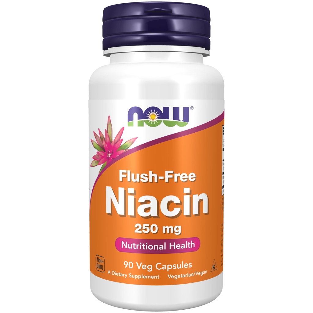 NU Mattilskudd, Niacin (Vitamin B-3) 250 mg, Flush-fri, ernæringsmessig helse, 90 Veg Kapsler
