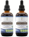 Askwagandha Tinktur alkoholfri ekstrakt, USDA Organic Ashwagandha withania Somnifera Anti-stress og avslapping 2x4 OZ