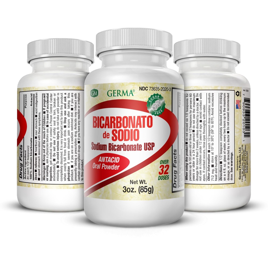 Natriumbikarbonat USP 3oz pulver Bikarbonato de Soda 3-PACK