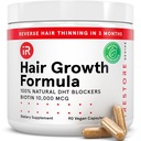 iRestore Hair Growth Supplement - Hårtap Vitaminer for kvinner og menn - Biotin Multivitaminer og DHT Blocker å redusere hårfinning - hårvekst piller - 30 dager Supply 90 Count (Pack of 1)