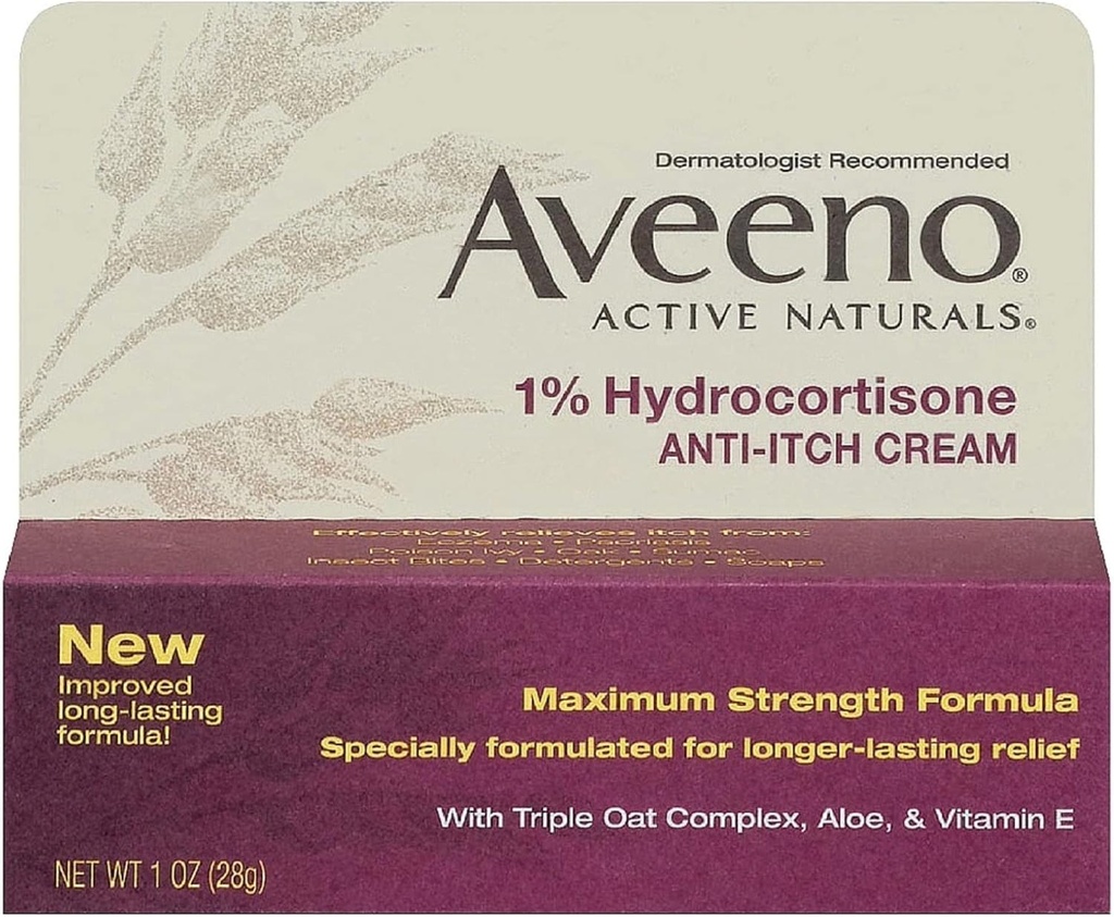 Aveeno 1% Hydrokortison Anti-Itch Cream, 1 Oz (Pack of 3)