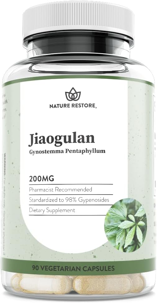 Jiaogulan Extract Supplement, vår Gynostemma Pentafyllum er standardisert til 98 prosent Gypenosider, naturlige AMPK aktivator, ikke GMO, Glutenfri, 90 Gynostemma Kapsler, Vegan