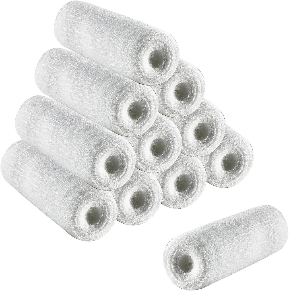 Gauze Rolls 12 Pack Stretch Bandages bomull mamma Wraps for hånd Wrap kjole ankler og kne 6cm x 4m