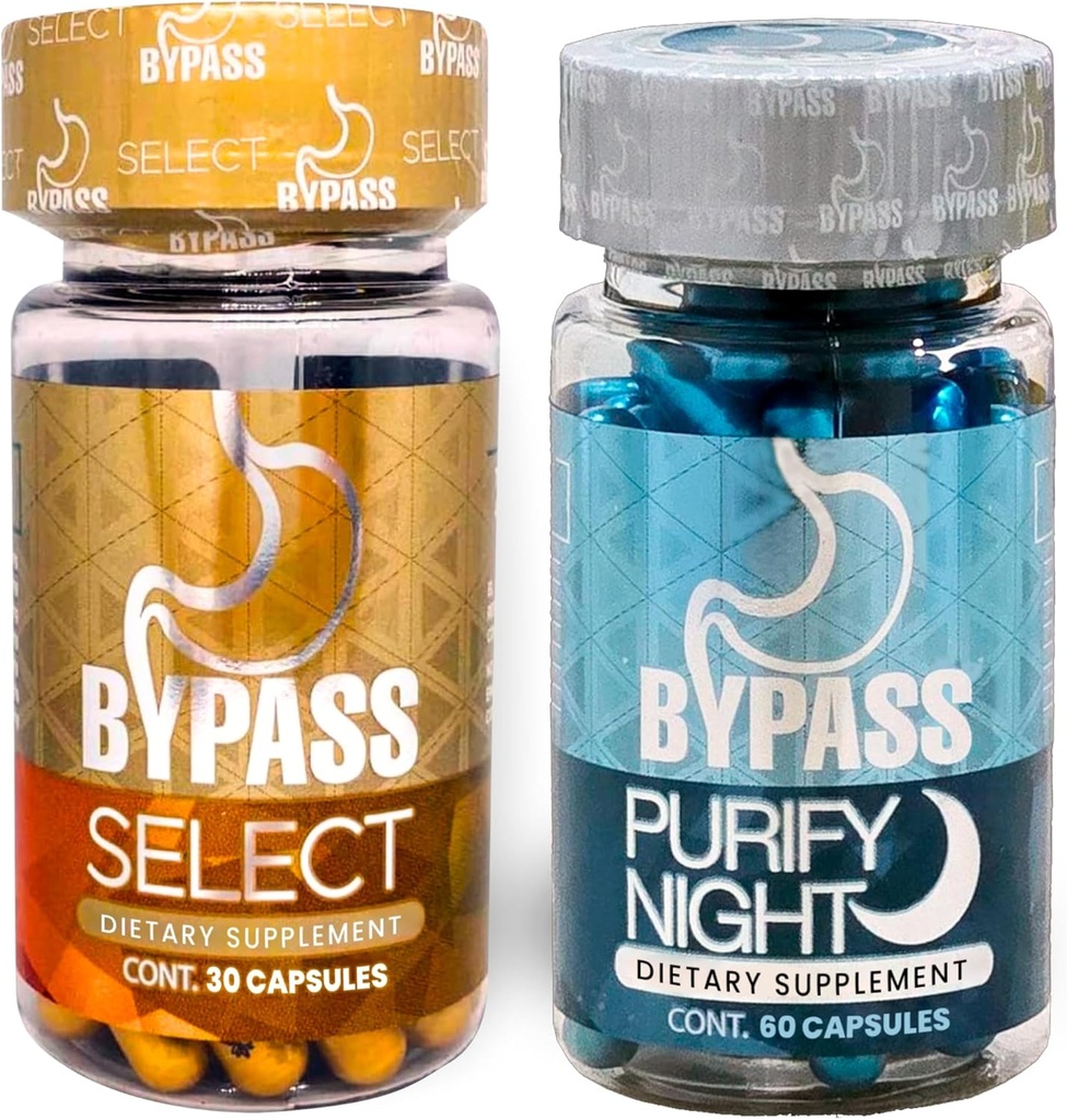 Generisk Bypass Duo Select & PURIFY - Quema Grasa de dia y de Noche (Velg 30 Caps) - (purify 60 Caps), Blå og Gull
