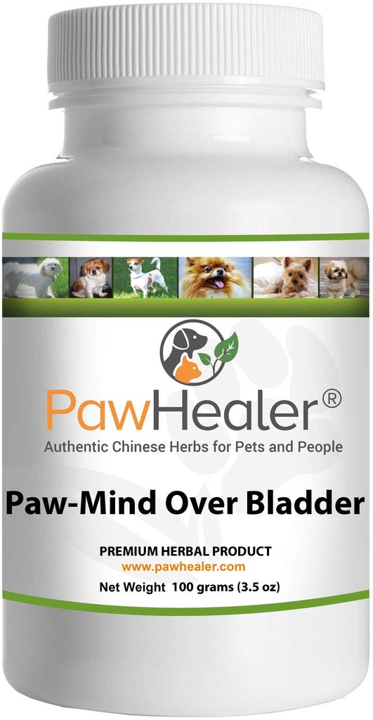 Hunde Urininkontinens - Paw Mind Over Bladder - Herbal Remedy for hunder med leaky Bladder - 100 gram pulver