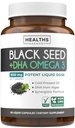 Cold-presset svart frøoljekapsler - Vegan Non-GMO Nigella Sativa Black Seed Oil Supplement med Omega 3 DHA for full kropps velvære og hjerne støtte - Vegan Omega 3 & Thymoquinon-Rich (1 måned)