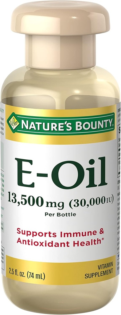 Naturens Bounty vitamin E olje, støtter immunog antioksidant, 30 000IU vitamin E, Topisk eller oral, 2,5 Oz