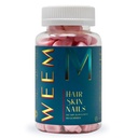 WEEM Håret og negler Gummies - støtter sunn hår - Vegansk biotin vitaminer for kvinner og menn støtter raskere hårvekst, sterkere negler, sunn hud, ekstra styrke (1)