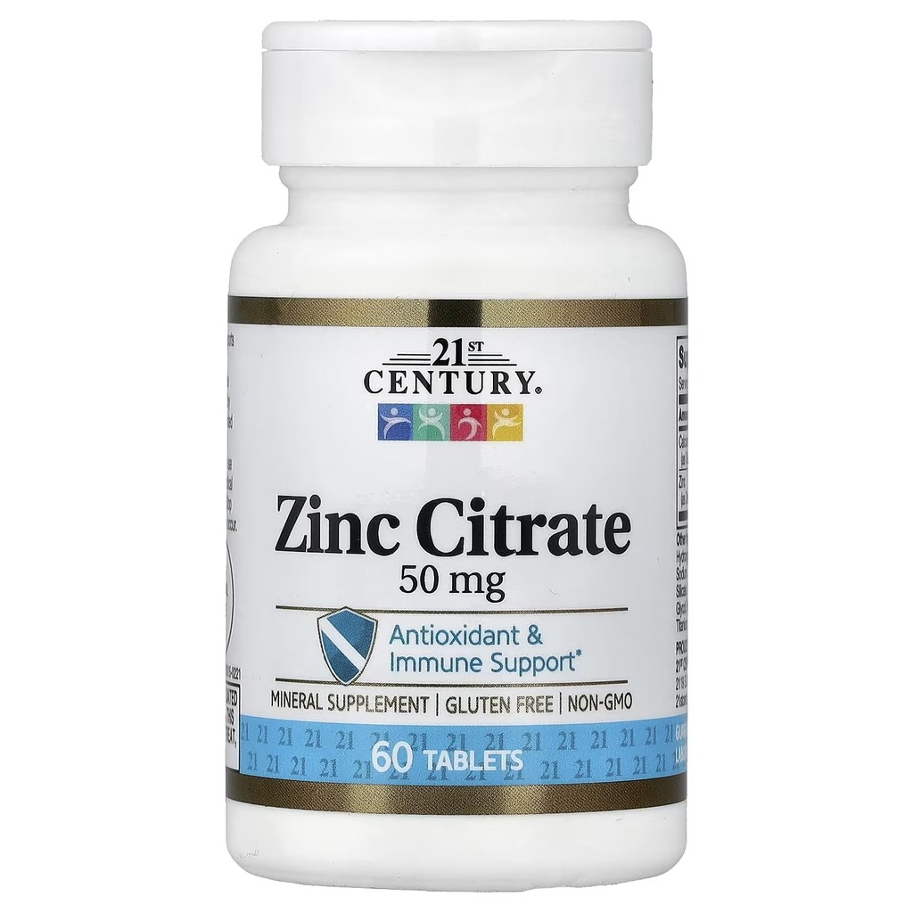 21st Century HealthCare Sink Citrat tabletter 50 mg, 60 greve