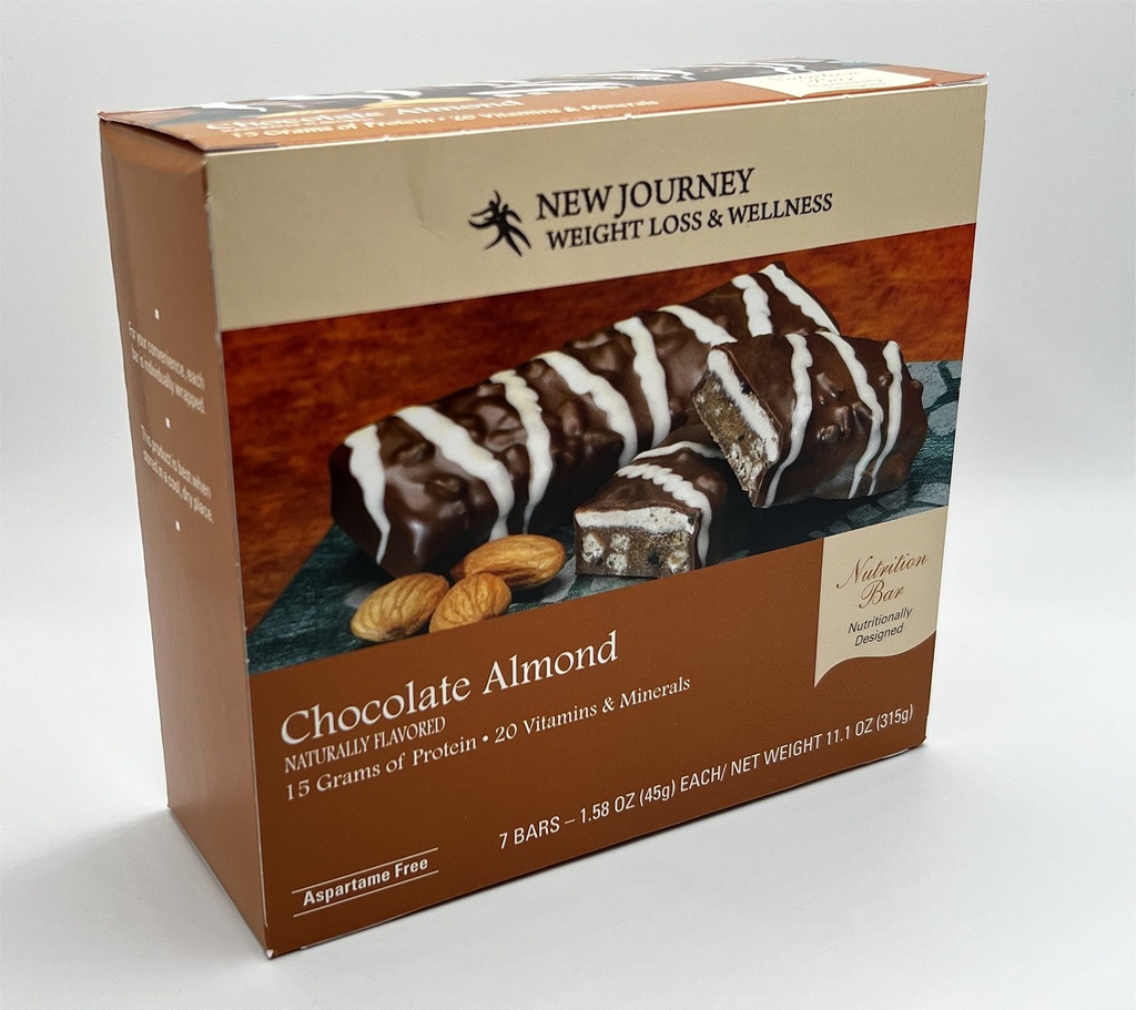 Sjokolade Almond Bar - Ny reise vekttap og velvære - høy protein ernæringsbar (7 barer/boks)