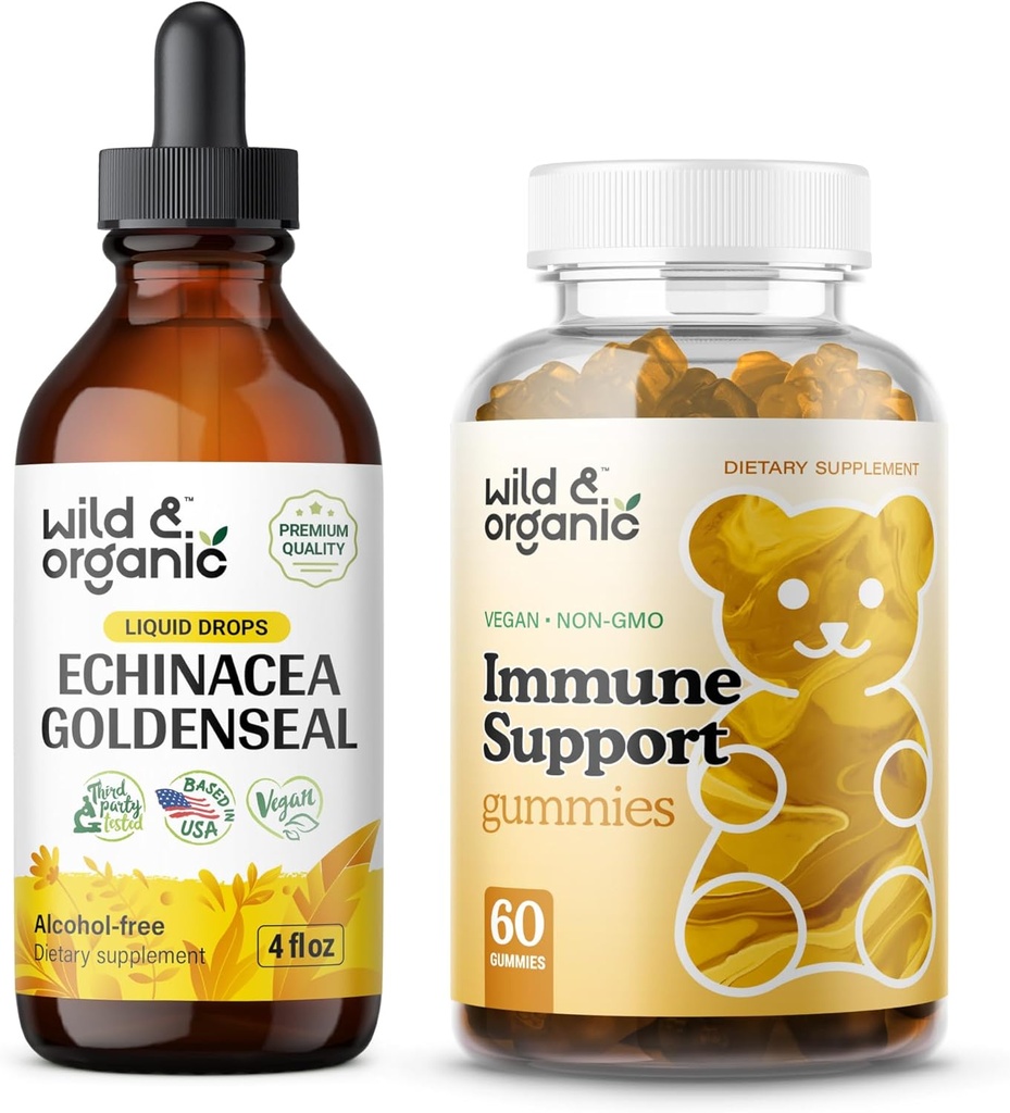 Wild & Organic Echinacea Goldenseal Tinktur 4 fl oz & Immune Support Gummies