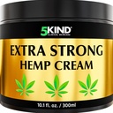5kind Extra sterk hampe cream 10,1 fl oz - maksimal styrke - naturlig beroligende relief felles krem - Muskel Rub for nedre rygg, ledd, nakke, kne og skulder