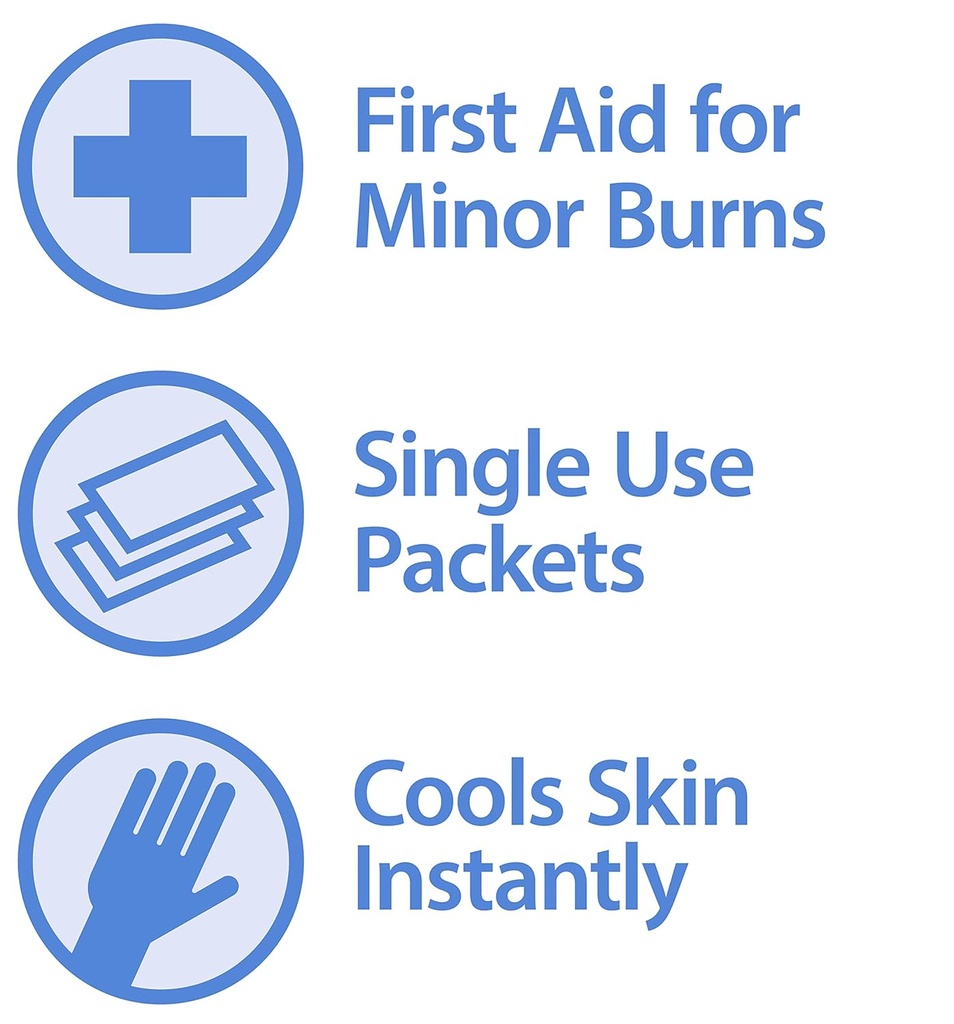 Globe First Aid Burn Gel med Aloe 0.9g Packets, (boks med 144) Avansert førstehjelp Gel for midlertidig relief av mindre branner, kutt og Scrapes
