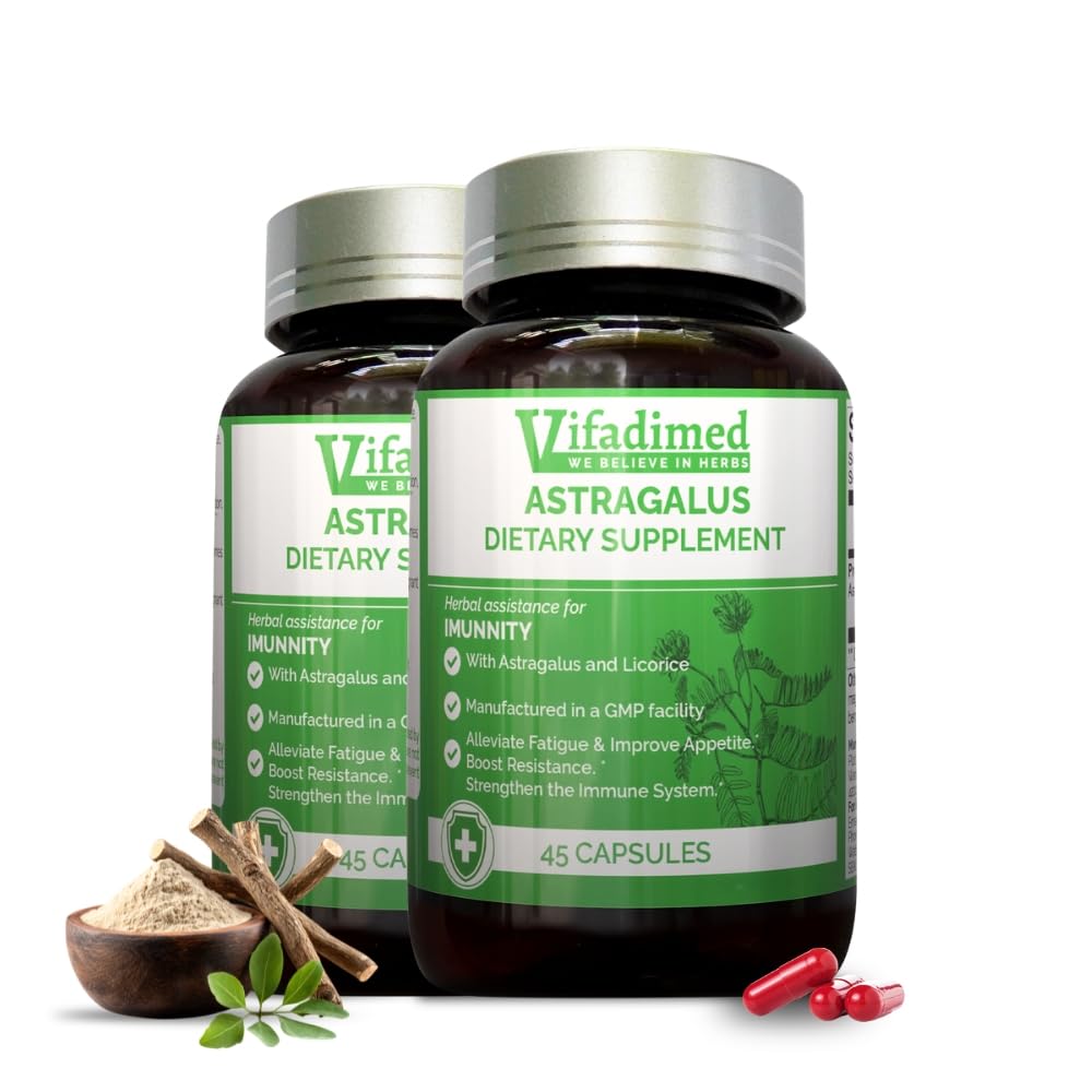 Astragalus - Astragalus Root, HuangQi Capsule, Huang Qi Liu Yi Tang,Kinesisk urter,Immunity,Digestion. Kroppens tretthet, Dizziness, Blodmangel - 2 bokser
