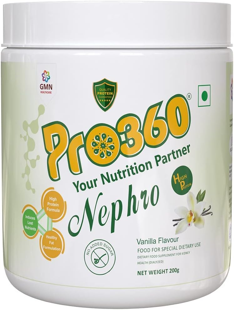 Nepeta Nephro Protein Dialyse omsorg ernæringsmessig kosttilskudd pulver L-karnitin for renal helse – Ingen tilsatt sukker, Vanilla Flavour 200g