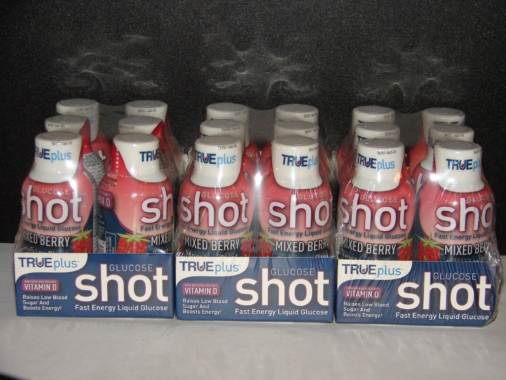 True Plus Glucose flytende Shots Blandet Berry Flavor 2oz - 18 Pack