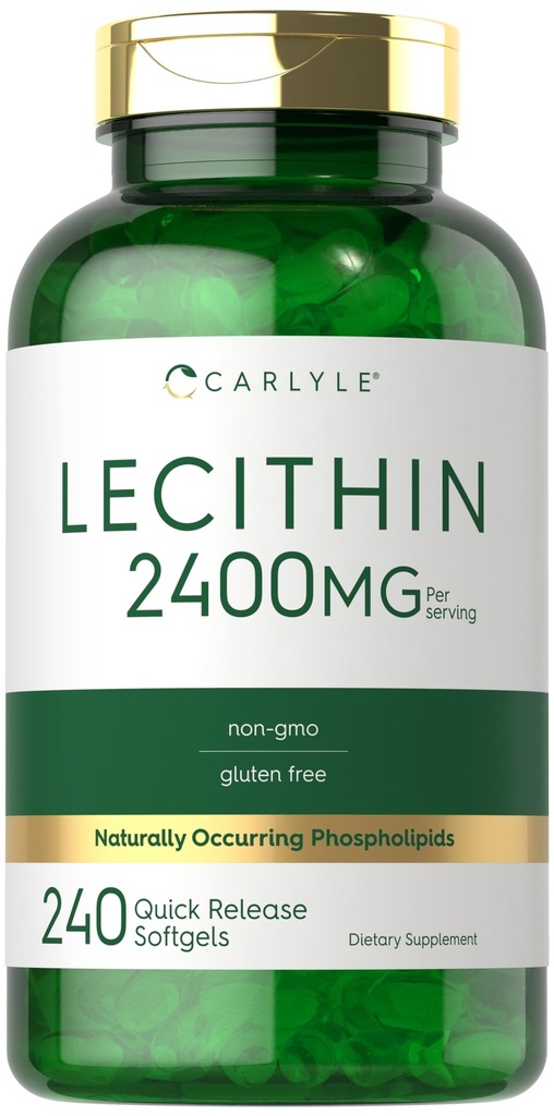 Carlyle Lecithin Supplement | 2400mg | 240 Softgel kapsler | med naturlig oksurerende fosfolipid ikke-GMO, Glutenfri