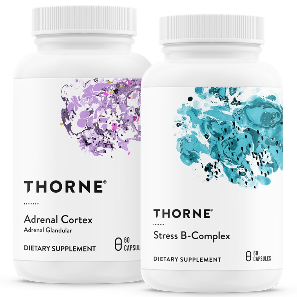 THORNE - Adrenal Support Bundle - Adrenal Cortex og Stress B-Complex - Stress & Immun Management - 60 Services