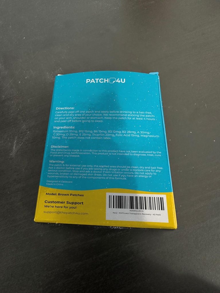 Party Recovery Patches 42 Pack - Vekk opp forfriskende og energiisert med våre 100% naturlige ingredienser Patch - hudvennlig og vanntett - Bruk før drikking - forbedret morgenformula