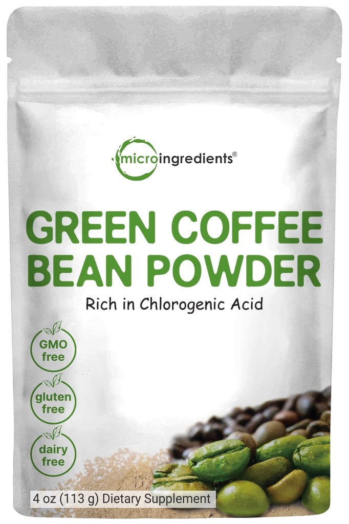 Ren Grønn Kaffebønne Ekstrakt, 4 Ounce, Fyller Gratis med naturlig kaffebønne, Grønn Kaffebønne fettforbrenning Supplement med 50% klorogensyre, støtter metabolisme og vektkontroll, Veganvennlig