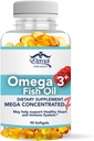 Den evige ånd skjønnhet Omega-3 fiskeolje – høy potens EPA & DHA Supplement for hjerte, hjerne og immunstøtte – Mega konsentrert formel – 60 Softgels