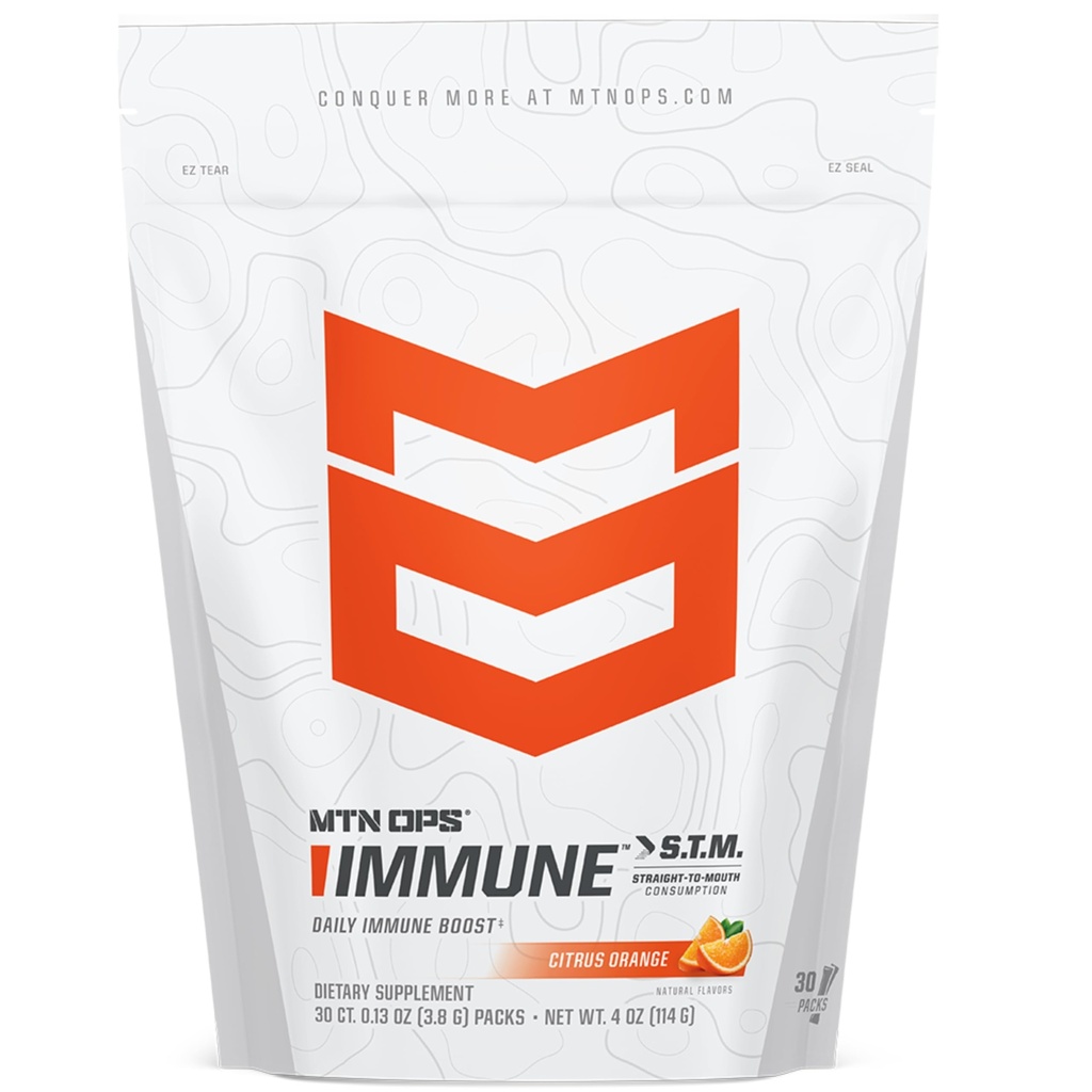 MTN OPS Immune STM pulver drikk Blande, Vitamin C, vitamin D, sink og antioksidanter for daglig immunstøtte, Hydrasjon og velvære, 30 serveringer, Citrus Flavor