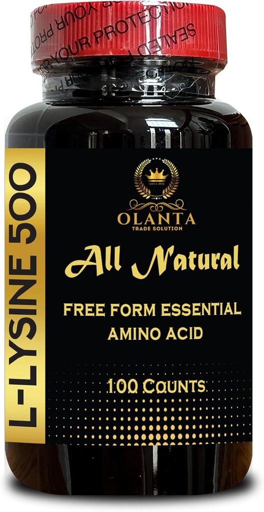 L-LYSIN Supplement Amino ACIDS - Lip & Hud Helse Supplement, Connective Vessel Helse, Naturlig Aminosyre, nitrogenbalanse, Immunstøtte - 1 flaske 100 greve
