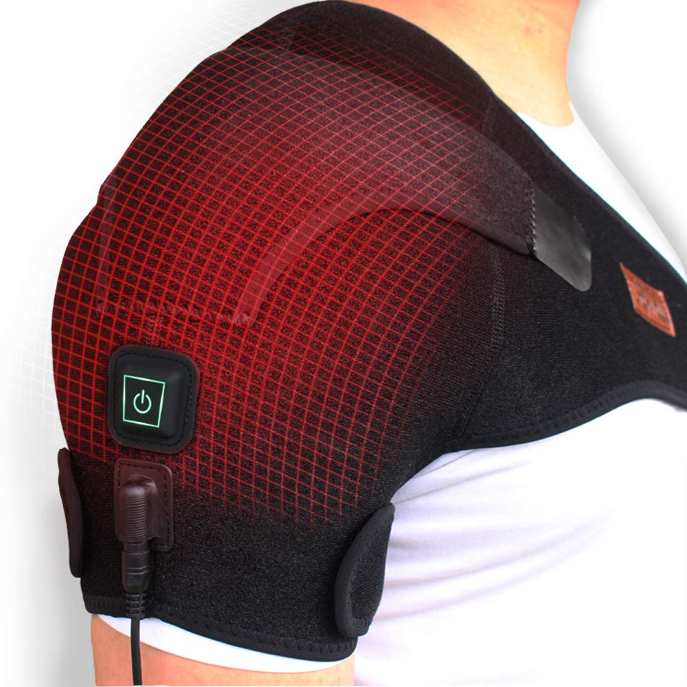 CREATRILL Heated Shoulder Wrap, 3 varmeinnstillinger, Varme Pad Støtte Brace for Rotator Mansjetter, Joint Capsule & Biceps Tendon Skader, Frozen skulder, skulder Dislokasjon eller Muskler Smerte Relief