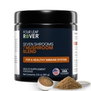 Four Leaf Rover Seven Shrooms - Økologisk Mushroom Supplement for hunder - Veterinærformulert Hele Mushroom Extract