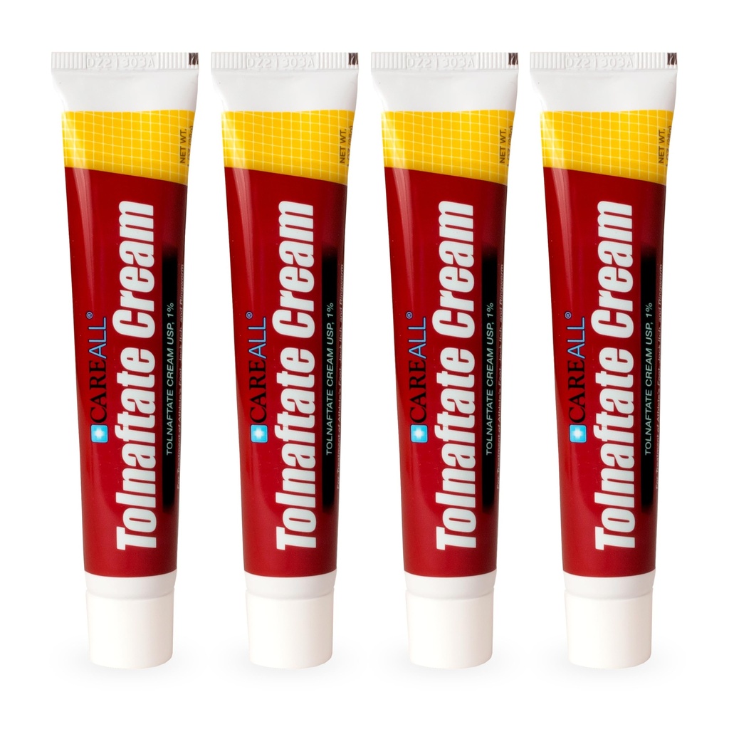 CareAll Tolnaftate Cream USP 1%, 1.0 oz. Tube (4 Pack), effektiv antifungal behandling og kløe relief for atletens fot, Jock ich, Ringorm, Sammenlign med ledende merkevare