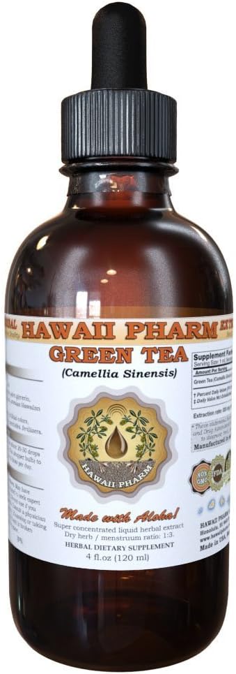 HawaiiPharm Grønn Te Flytende Ekstrakt, Grønn Te (Camellia Sinensis) Blad pulver Tinktur Supplement 2 oz
