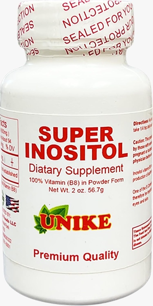 Super Inositol Diett Supplement | Inositol (Vitamin B8) pulver for hormonell balanse, fruktbarhet og ovarian støtte | Glutenfri, Vegansk 2 Oz (pakke med 1)