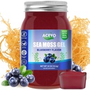 ACEYO (18 OZ) Irish Sea Moss Gel Organic Raw Vegan Blueberry Flavor 102 Vitaminer og mineraler Wild Harvested Ikke-GMO Immune Defense Booster Thyroid Digestiv støtte
