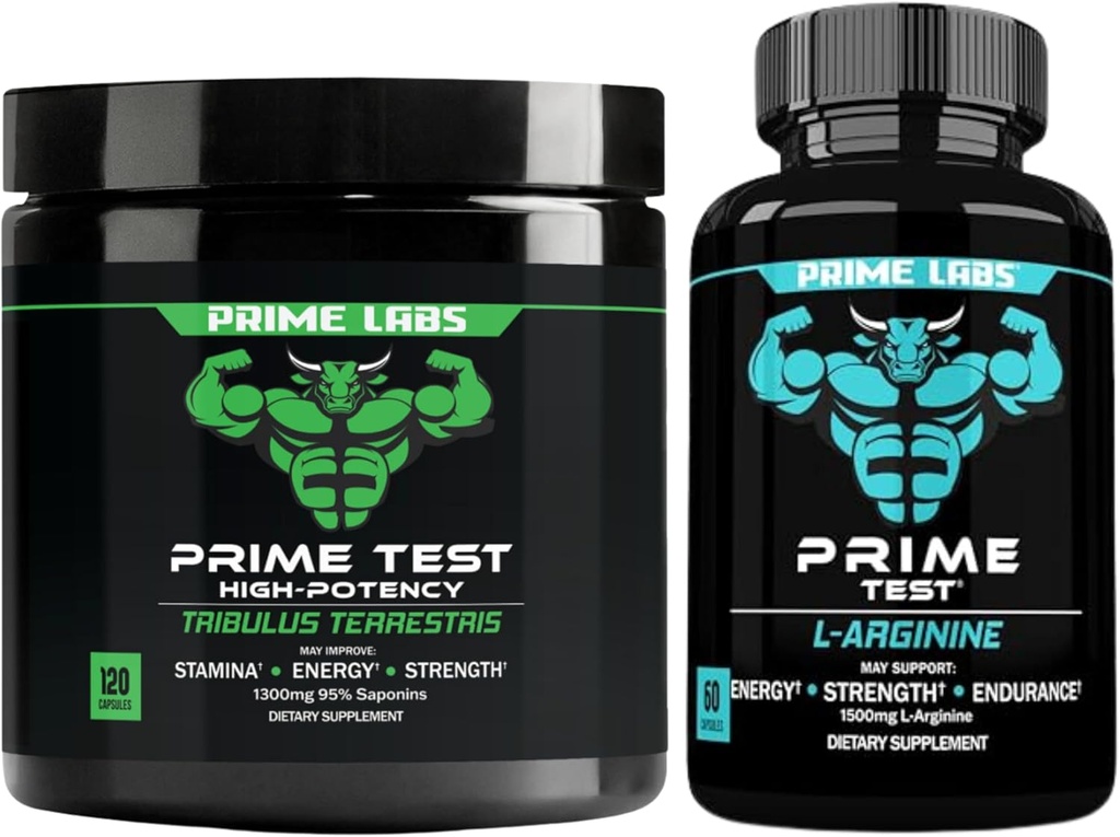 Prime Labs Tribulus Terrestris (120 ct) + L Arginine Nitric Oxid (60 ct)