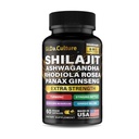 Shilajit Ashwagandha Rhodiola Rosea Panax Ginseng - for menn og kvinner - Shilajit Kapsler - 60 Veggie Kapsler