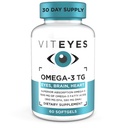 Vityes Omega-3 TG støtter øye og hjerte helse, naturlig triglycerid fiskeolje formel, klar, 60 teller