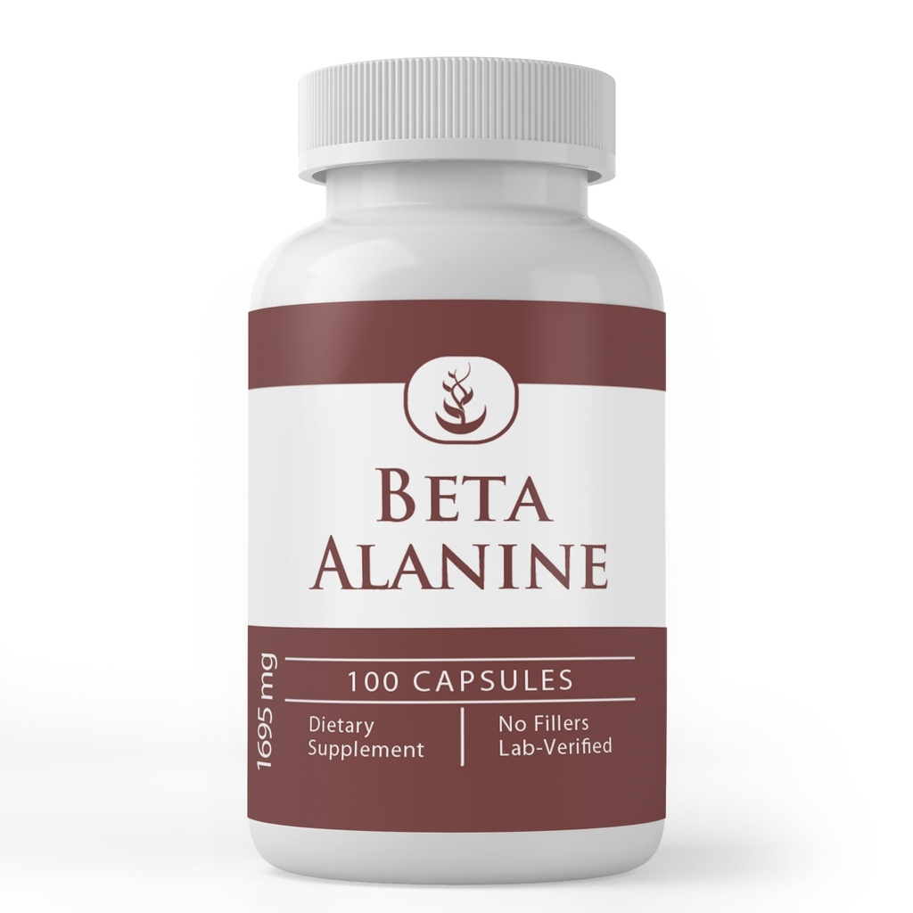 Rene originale ingredienser Beta Alanine, (100 kapsler) Alltid ren, Ingen tilsetningsmidler eller fyllstoffer, Lab Verifisert