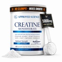 Approved Science Creatine Monohydrate Powder – with BioPerine – Supports Strength, Lean Muscle & Recovery – 5 g Per Serving – Unflavored Creatine Powder – Non-GMO, Vegan – 60 Servings