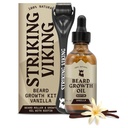 Striking Viking Beard Growth Oil - 2 fl oz, Pakke med 1, Vanilla - Tykking Beard Oil med Jojoba & Argan ekstrakter - Fremmer ansiktshårvekst og mål Patchy områder - Biotin Forsterket