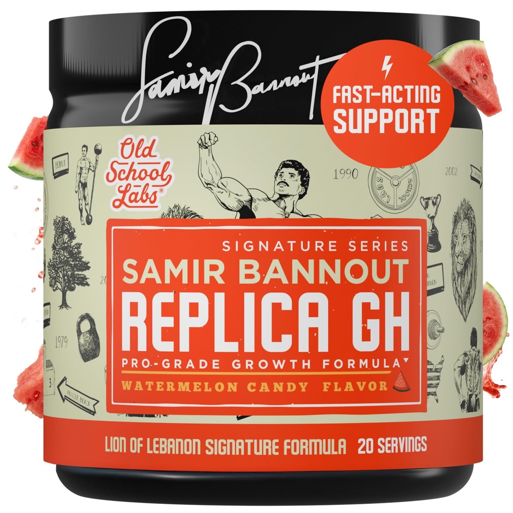 Replica Gh – Muskelbygging GH Boosting pulver – Hormon Optimizer & Muskelvekst Kosttilskudd – Eksklusiv OSL Mr. Olympia Samir Bannout samarbeid – Watermelon Candy Flavor – 20 Serveringer