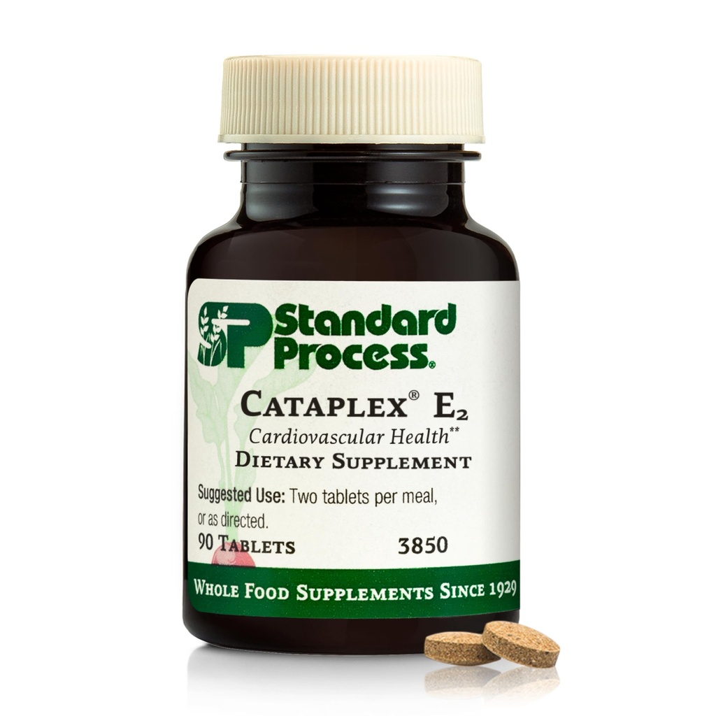 Standard prosess Cataplex E2 - Vitamin E & Selen Supplement for kardiovaskulær og cellulær helse - Antioksidant støtte for hjertehelse - ikke-døy & ikke-søy - 90 tabletter
