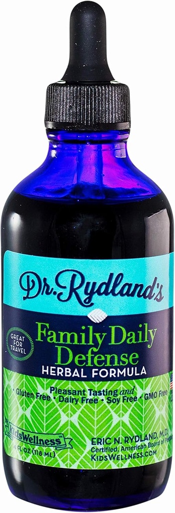 Dr. Rydlands Herbal Supplement | Laget av KidsWellness | Familie Daglig Forsvar | for daglig bruk og reise | 4 Ounce Flaske
