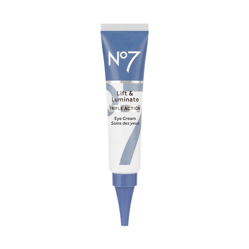 No7 Lift & Luminate Triple Action Under Eye Cream - Mørke sirkler under øyebehandling med C-vitamin og kollagen Peptide teknologi - bidrar til å redusere puffiness, poser og utseendet på rynker (0,5 Oz)