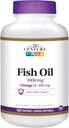 21st Century Fish Oil 1000 mg Enteric Coated Softgels, 180-fylke (pakke med 2)